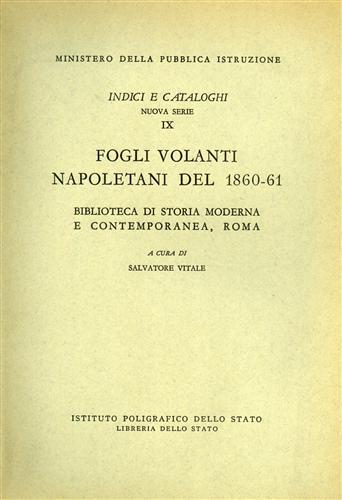 Catalogo dei fogli volanti napoletani del 1860-61 - S. Vitale - copertina