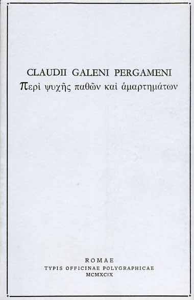 Claudii Galeni pergameni - Claudio Galeno - copertina