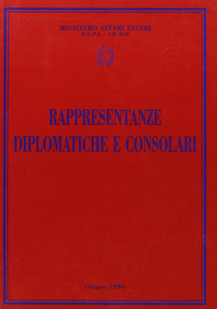 Rappresentanze diplomatiche e consolari - copertina