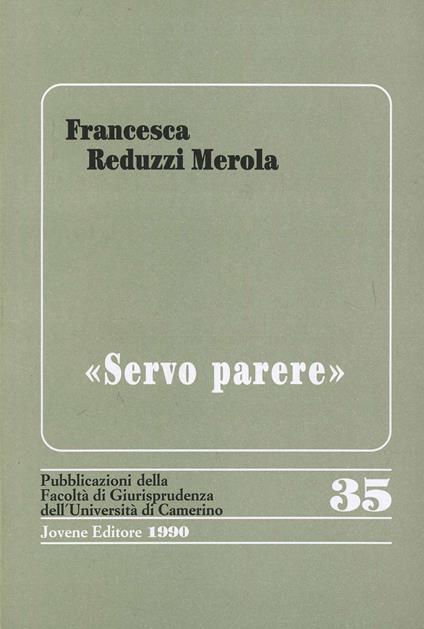 Servo parere - Francesca Reduzzi Merola - copertina