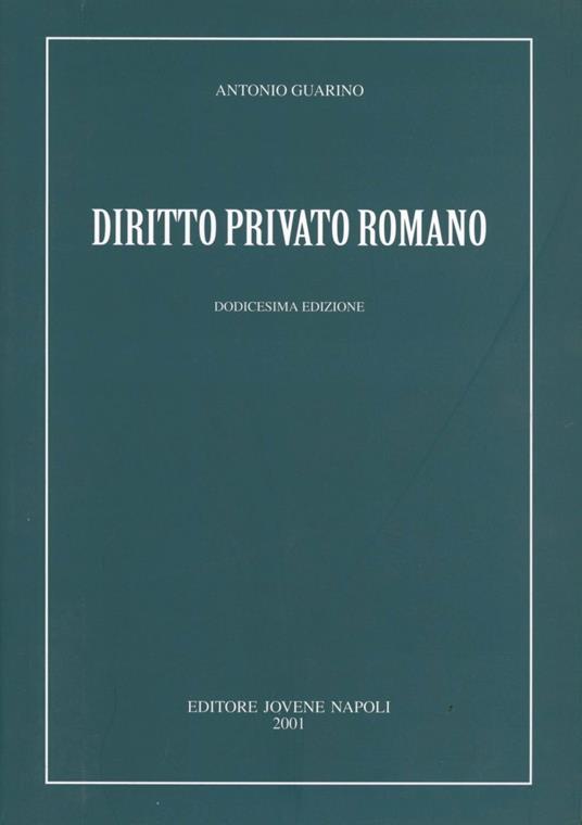 Diritto privato romano - Antonio Guarino - copertina