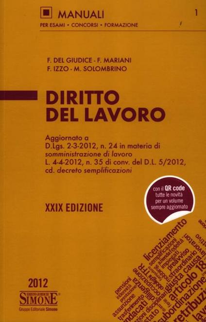 Diritto del lavoro - copertina