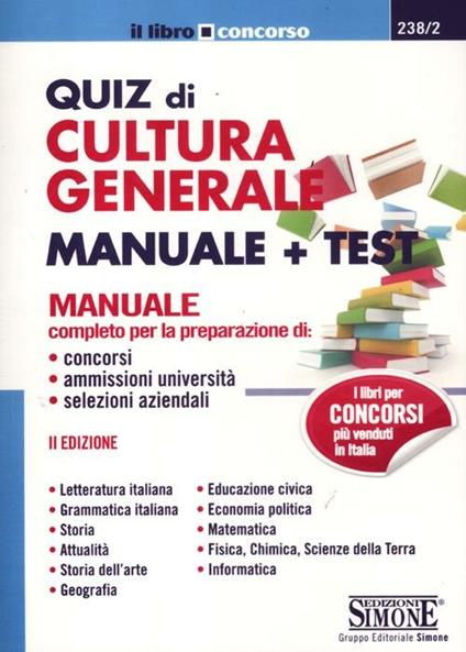 Quiz di cultura generale. Manuale e test - copertina