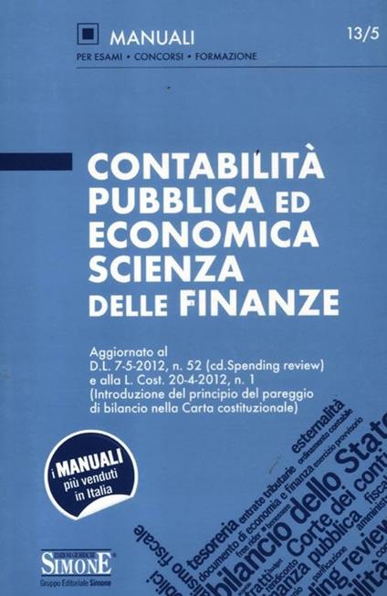 Contabilità pubblica ed economica scienza delle finanze - copertina