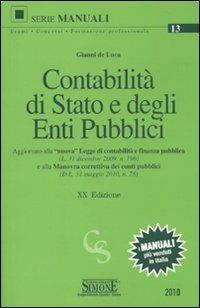 Contabilità di Stato e degli enti pubblici - Gianni De Luca - copertina