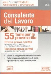 Consulente del lavoro. 55 temi per le prove scritte - copertina