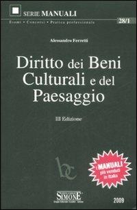 Diritto dei beni culturali e del paesaggio - Alessandro Ferretti - copertina