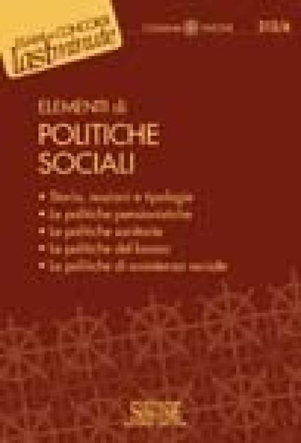 Elementi di politiche sociali - copertina