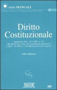 Diritto costituzionale - copertina