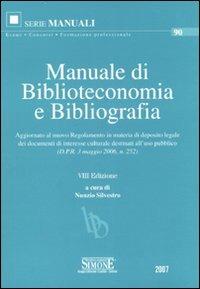 Manuale di biblioteconomia e bibliografia - copertina