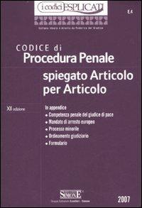 Codice di procedura penale spiegato articolo per articolo - copertina