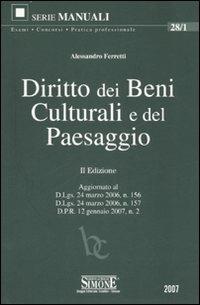 Diritto dei beni culturali e del paesaggio - Alessandro Ferretti - copertina