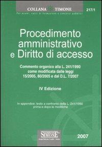 Procedimento amministrativo e diritto di accesso - copertina