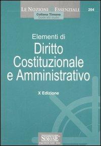 Elementi di diritto costituzionale e amministrativo - copertina