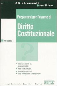 Prepararsi per l'esame di diritto costituzionale - copertina