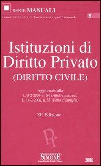 Istituzioni di diritto privato (diritto civile) - copertina