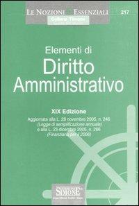 Elementi di diritto amministrativo - copertina