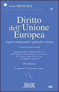 Diritto dell'Unione Europea. Aspetti istituzionali e politiche comuni - copertina