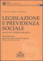 Legislazione e previdenza sociale. Manuale teorico pratico
