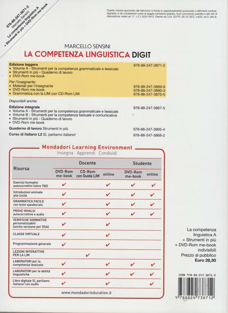  La competenza linguistica. Con quaderno di lavoro-Mappe DSA. Con DVD-ROM. Con espansione online - 2