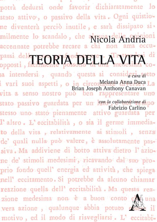 Teoria della vita - Nicola Andria - copertina