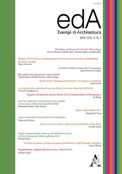 EDA. Esempi di architettura 2018. International journal of architecture and engineering (2018). Vol. 5 - copertina