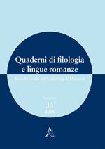 Quaderni di filologia e lingue romanze. Ricerche svolte nell'Università di Macerata (2018) (2018). Vol. 33