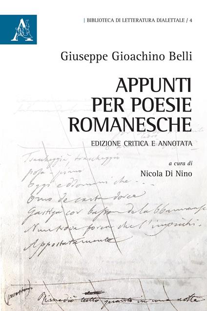 Appunti per poesie romanesche - Giuseppe Gioachino Belli - copertina