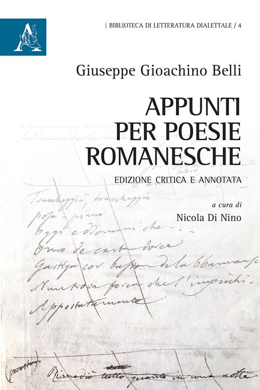 Appunti per poesie romanesche - Giuseppe Gioachino Belli - copertina
