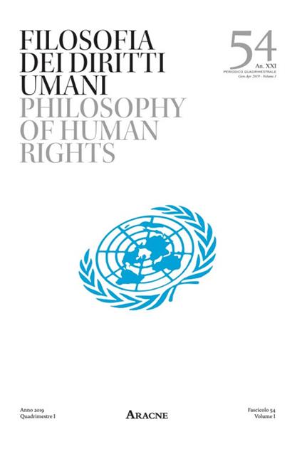 Filosofia dei diritti umani-Philosophy of human rights (2019). Vol. 54 - copertina