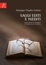 Saggi editi e inediti. Saggi critici di filosofia e storia della filosofia