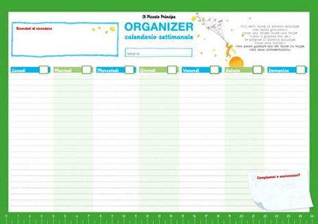 Organizer calendario settimanale grande Il piccolo Principe - 2