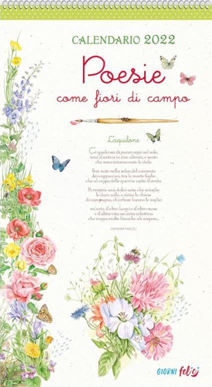 Poesie come fiori di campo. Calendario 2022 - copertina