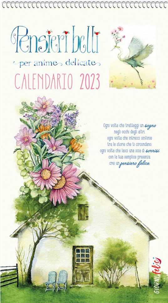 Pensieri belli per anime delicate. Calendario 2023 - copertina