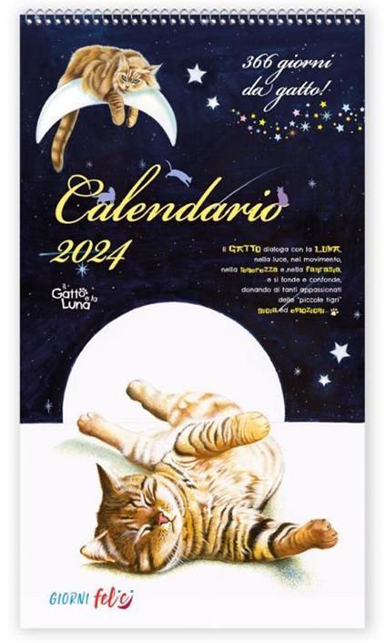 Calendario 2024. Il gatto e la luna - copertina