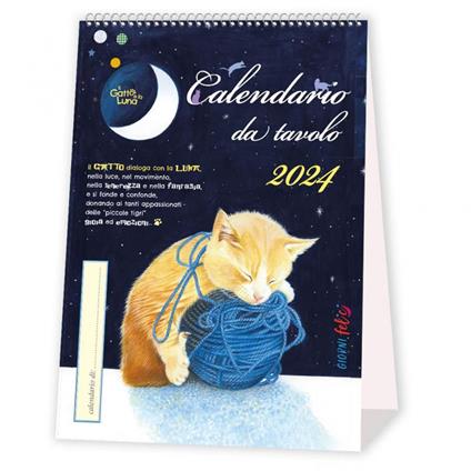 Calendari da tavolo 2024. Il gatto e la luna - copertina
