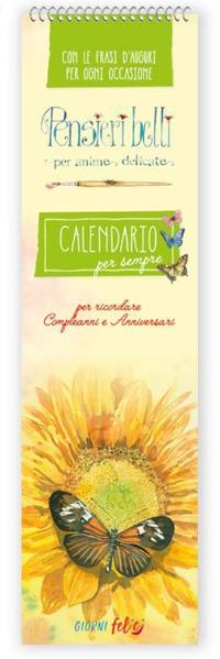 Calendari Perenni: Compleanni e anniversari. Pensieri belli - copertina