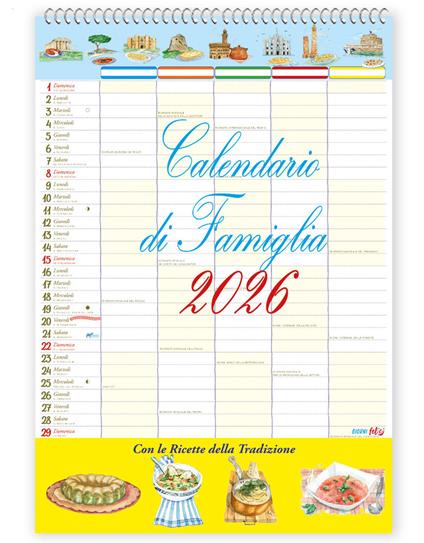 Calendario di Famiglia con ricette 2026 - copertina