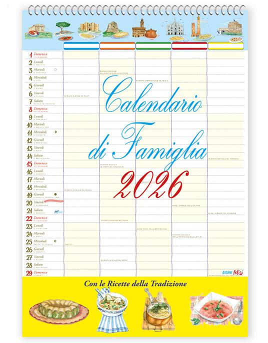 Calendario di Famiglia con ricette 2026 - copertina