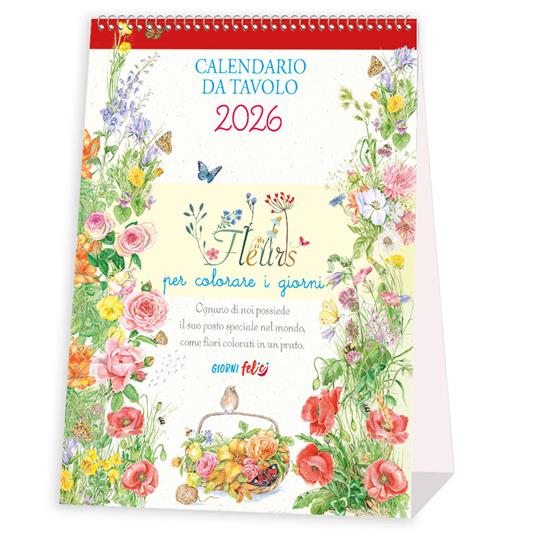 Fleurs per colorare i giorni. Calendario da tavolo 2026 - copertina