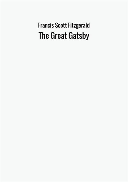 The great Gatsby - Francis Scott Fitzgerald - copertina