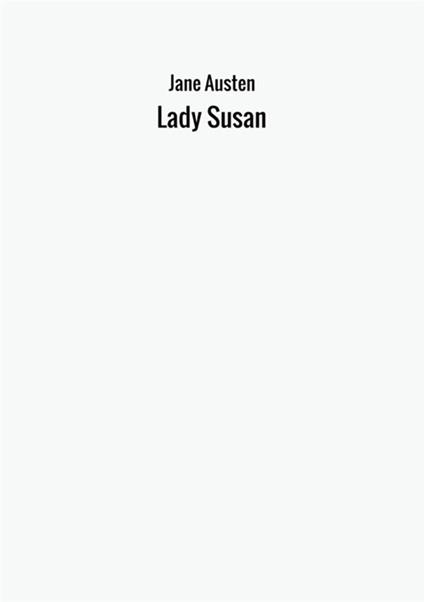 Lady Susan - Jane Austen - copertina