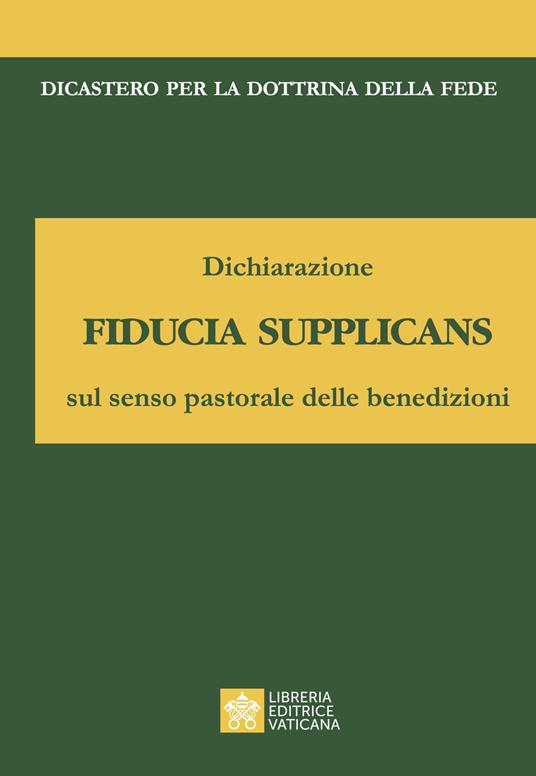 Dichiarazione fiducia supplicans sul senso pastorale delle benedizioni - copertina