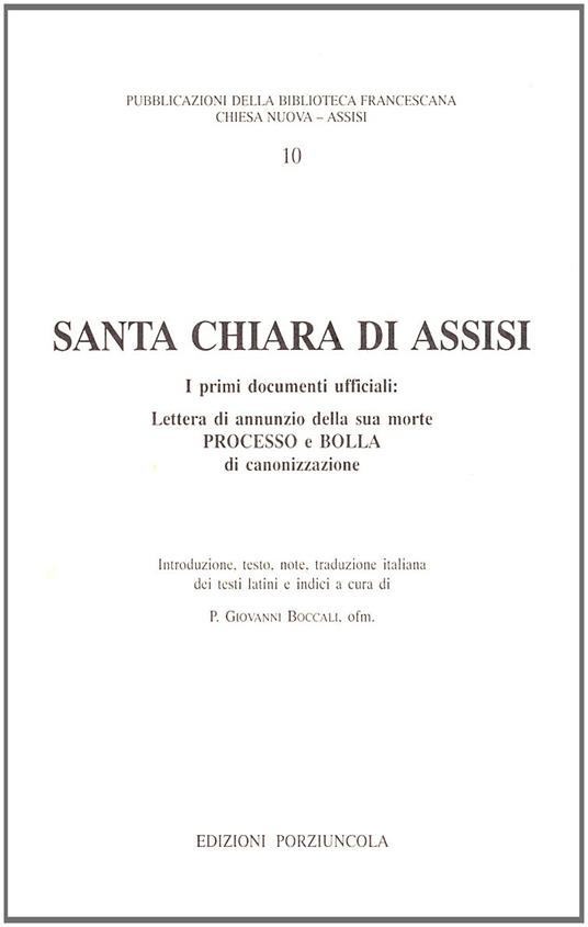 Santa Chiara di Assisi. I primi documenti ufficiali. Testo latino a fronte - copertina