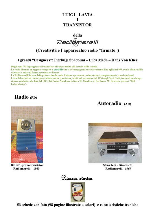 I transistor della Radiomarelli (creatività e l'apparecchio radio «firmato») - Luigi Lavia - copertina