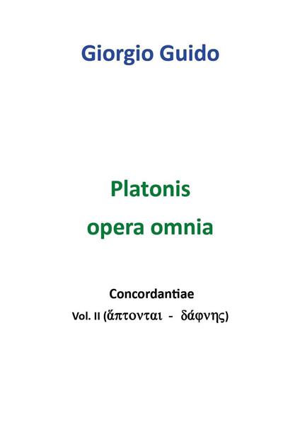 Platonis opera omnia. Concordantiae. Vol. 8 - Giorgio Guido - copertina