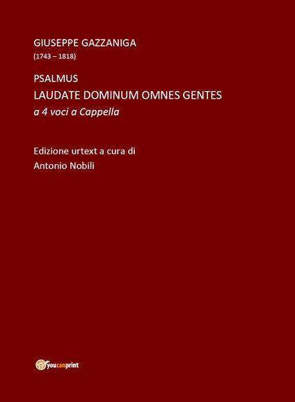 Laudate Dominum omnes gentes a 4 voci a cappella - Giuseppe Gazzaniga - copertina