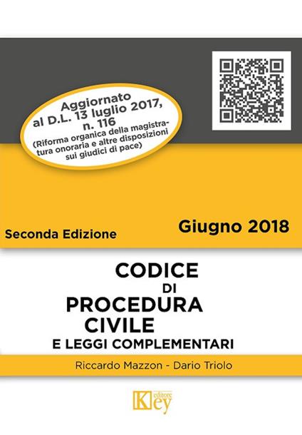 Codice di procedura civile e leggi complementari - Riccardo Mazzon,Dario Primo Triolo - copertina