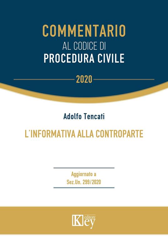L' informativa alla controparte - Adolfo Tencati - copertina