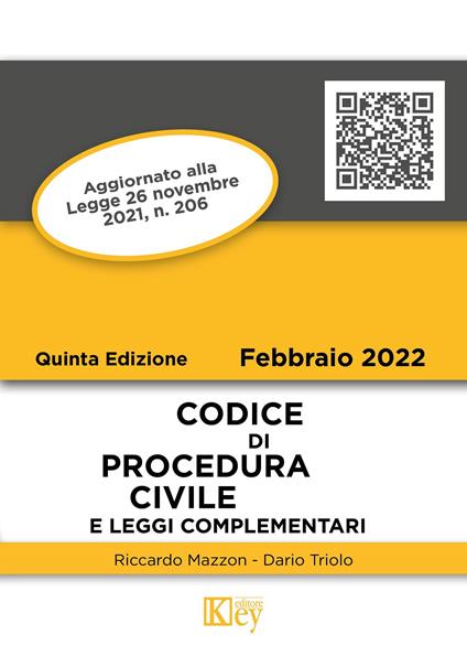 Codice di procedura civile e leggi complementari - Riccardo Mazzon,Dario Primo Triolo - copertina